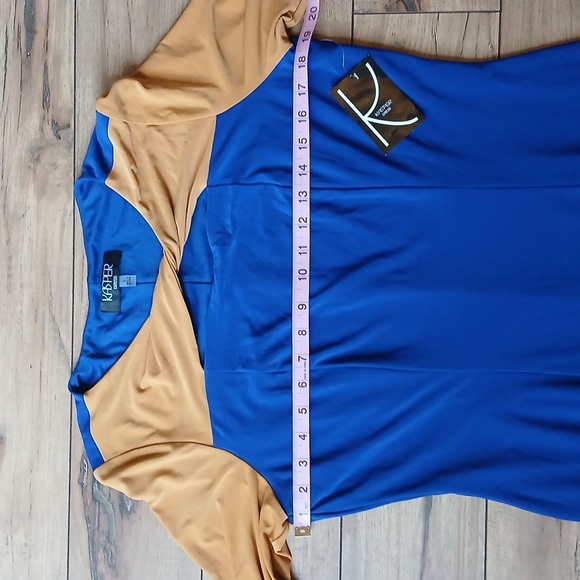 NWT Kasper Royal Blue/Gold Colorbock Sheath Dress. Size M - Picture 8 of 17